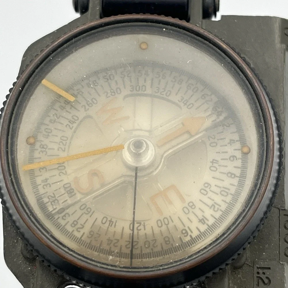 1953 Korean War Lensatic Magnetic Marine Compass Co Pembroke, Mass Marine Corp